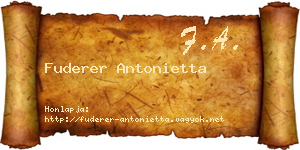 Fuderer Antonietta névjegykártya